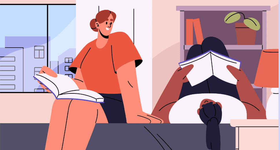 two-roommates-reading-on-bed-vector.png