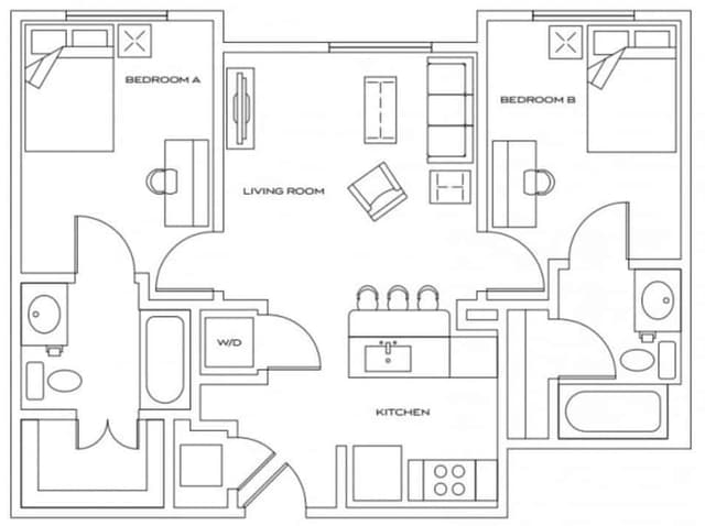 The Brookhaven Room in 2 Bedroom 2 Bathroom main photo