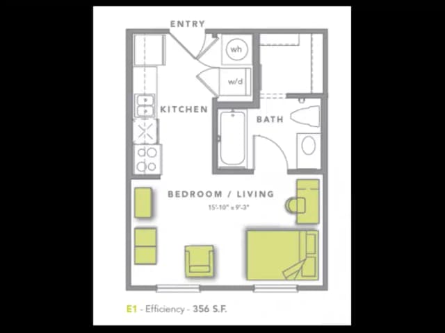 Room in 1 Bedroom 1 Bathroom | E1 main photo