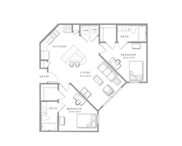 Room in 2 Bedroom 2 Bathroom | B2 main photo