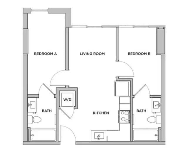 Room in 2 Bedroom 2 Bathroom | B4 main photo