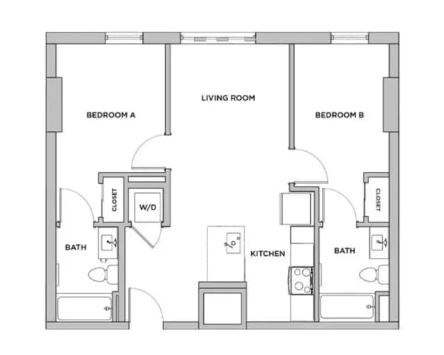 Room in 2 Bedroom 2 Bathroom | B5 main photo