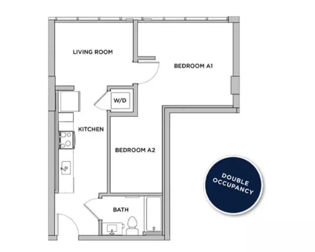 Room in 1 Bedroom 1 Bathroom | A5 main photo