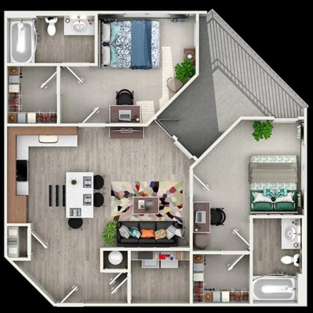 The Worthington B2 Room in 2 Bedroom 2 Bathroom main photo