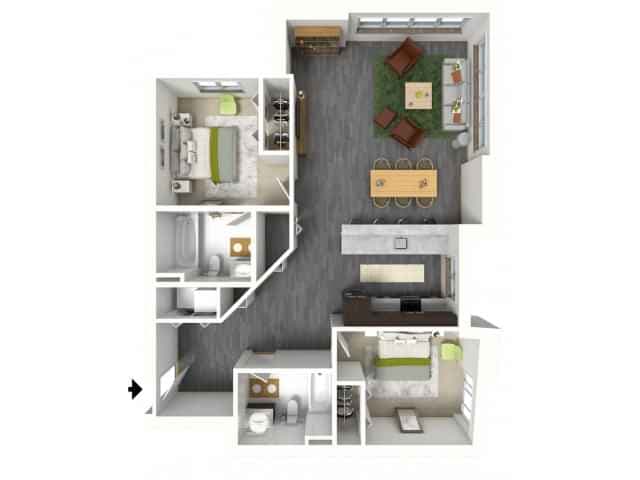Room in 2 Bedroom 2 Bathroom | C2 main photo