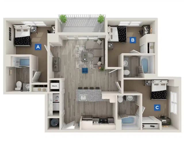 Cedar Room in 3 Bedroom 3 Bathroom main photo