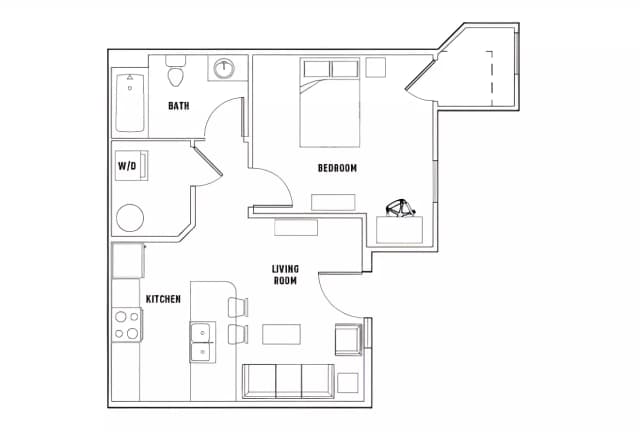 1 Bed - 1 Bath B main photo