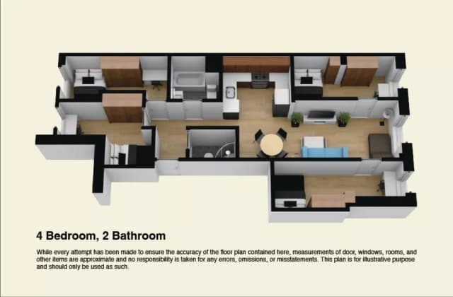 4 Bedrooms 2 Bathrooms Apartment main photo