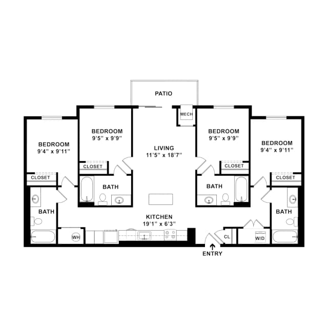 Room in 4 Bedroom 4 Bathroom | 4X4 C main photo