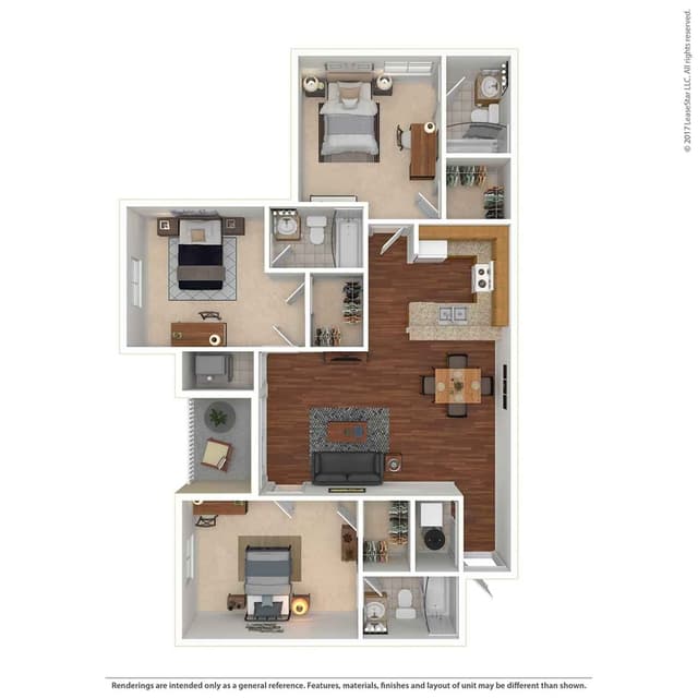 Room in 3 Bedroom 3 Bathroom | 3x3 main photo