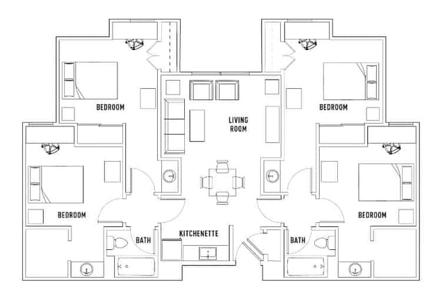 Room in 4 Bed - 2 Bath main photo