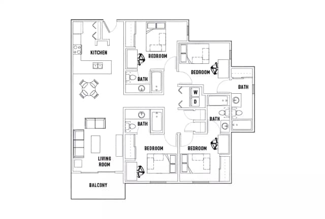 Room in 4 Bed - 4 Bath main photo