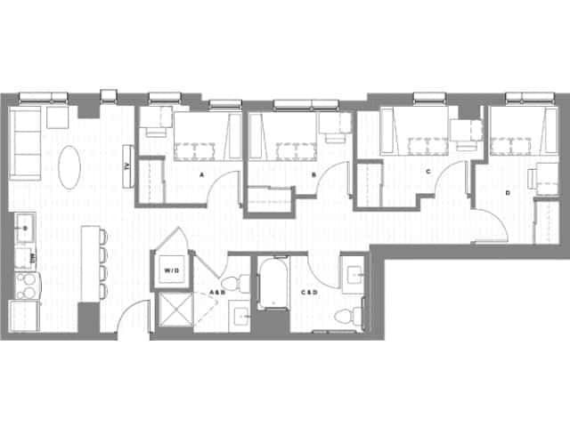 Room in 4 Bedroom 2 Bathroom | 4x2 main photo