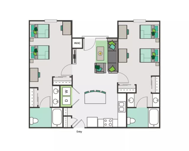 Room in 2 Bedroom 2 Bathroom | B2 main photo