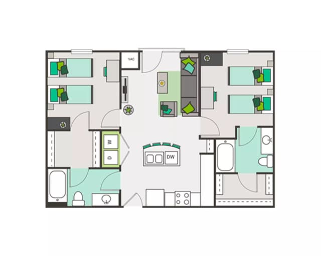 Room in 2 Bedroom 2 Bathroom | B4 main photo
