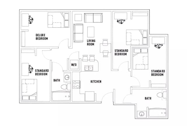 Room in 4 Bed - 2 Bath A main photo
