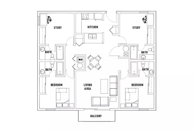 Room in 2 Bed - 2 Bath Oeste with Study main photo