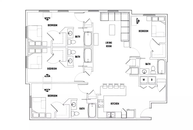 Room in 4 Bed - 4 Bath A main photo