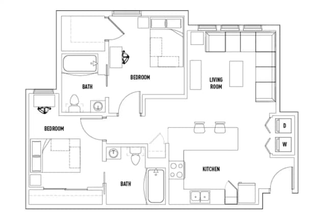 Room in 2 Bed - 2 Bath main photo