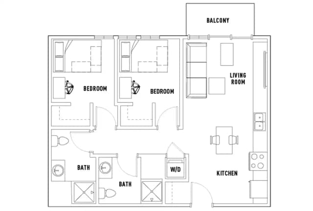 Room in 2 Bed - 2 Bath C main photo