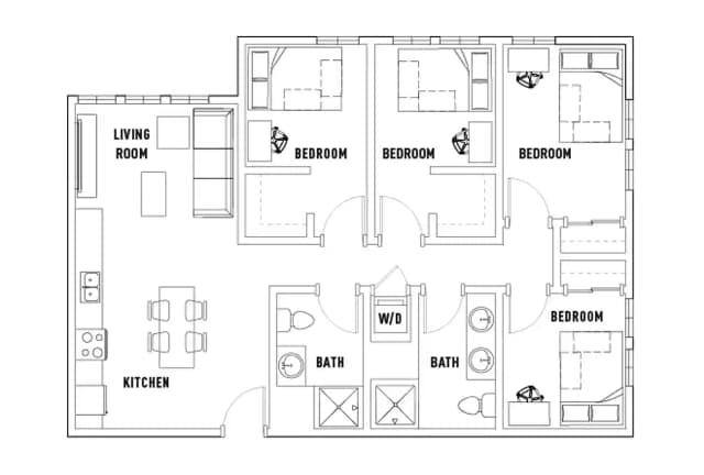 Room in 4 Bed - 2 Bath B main photo
