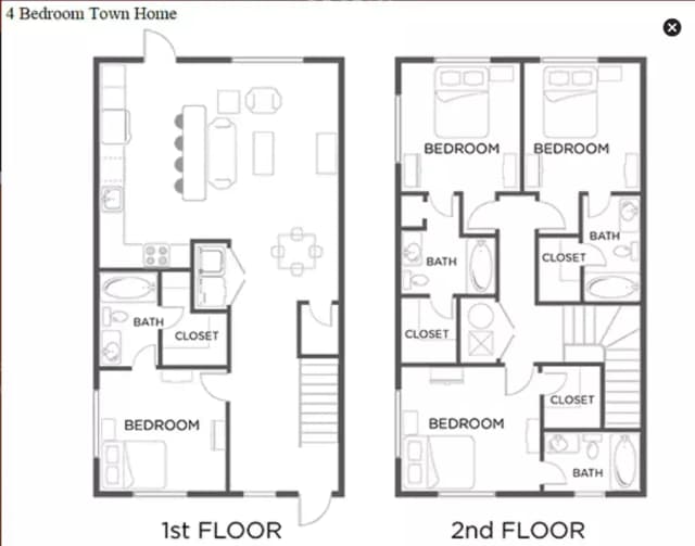 Townhome Room in 4 Bedroom 4 Bathroom main photo