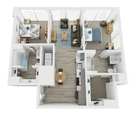 Room in 2 Bedroom 2 Bathroom | B1 main photo