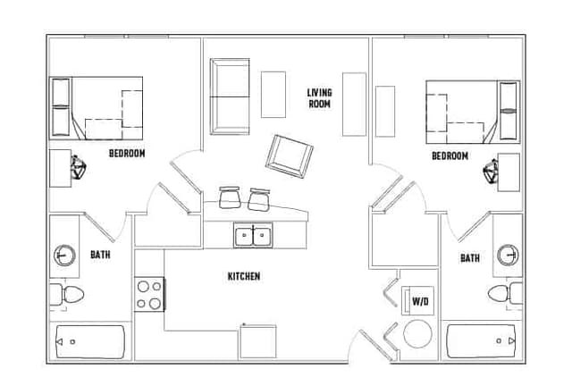 Room in 2 Bed - 2 Bath main photo