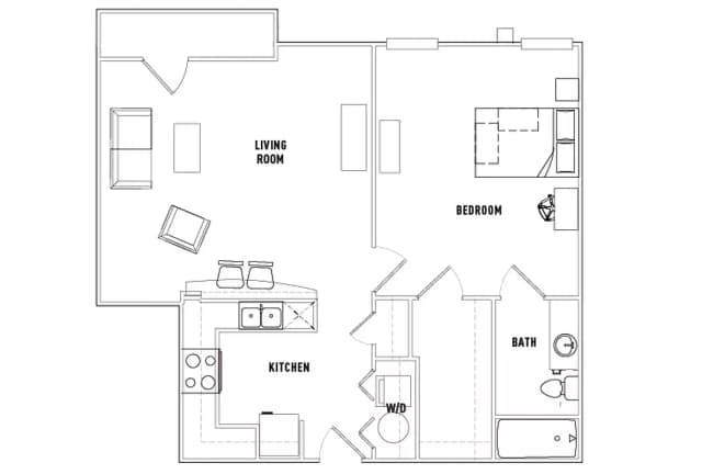 1 Bed - 1 Bath B main photo