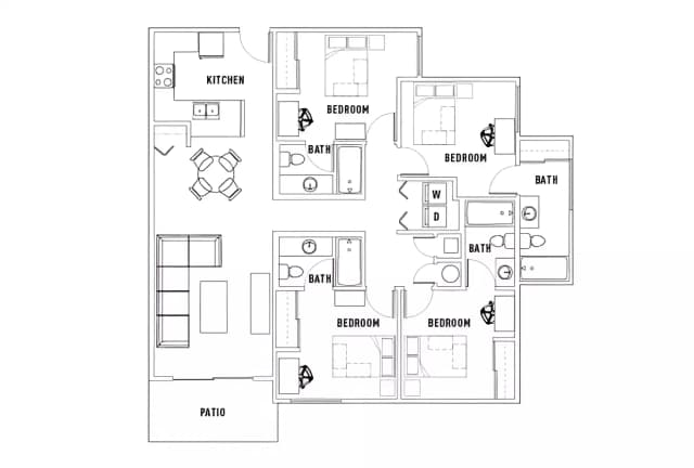 Room in 4 Bed - 4 Bath main photo