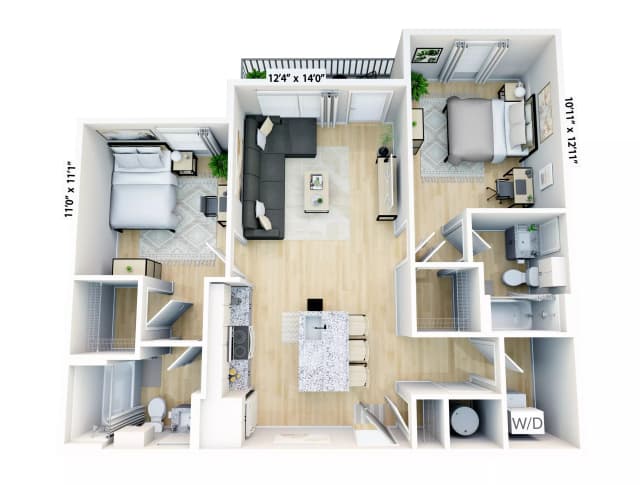 Room in 2 Bedroom 2 Bathroom | B2 main photo