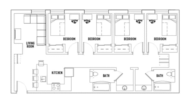 Room in 4 Bed - 2 Bath A main photo