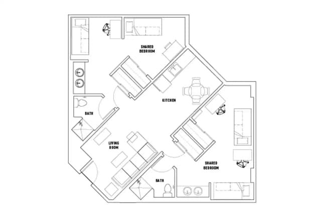 Room in 2 Bed - 2 Bath Suite Double - Corner Unit main photo