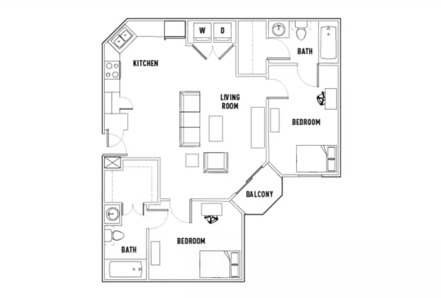 Room in 2 Bed - 2 Bath Corner B main photo