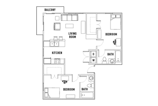 Room in 2 Bed - 2 Bath Corner A main photo