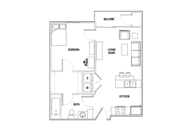 1 Bed - 1 Bath B main photo