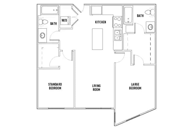 Room in 2 Bed - 2 Bath A Deluxe main photo