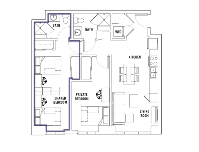 Room in 2 Bed - 2 Bath H main photo