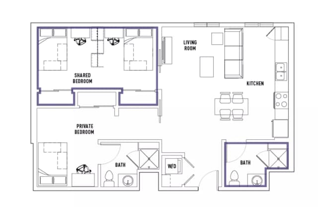 Room in 2 Bed - 2 Bath I main photo