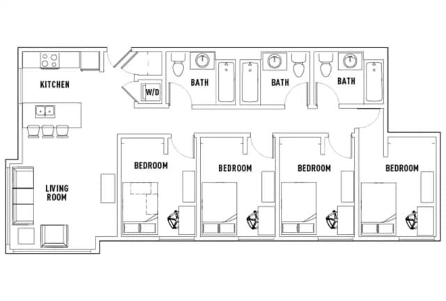 Room in 4 Bed - 3 Bath main photo