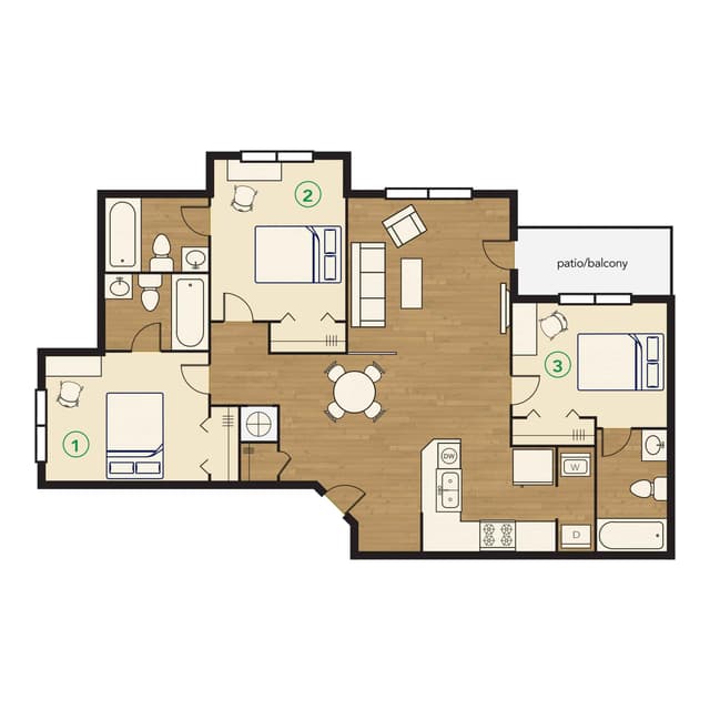 Private Room (3 Bed - 3 Bath) main photo