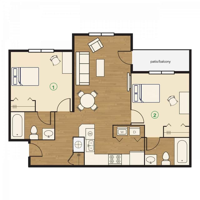 Private Room (2 Bed - 2 Bath) main photo