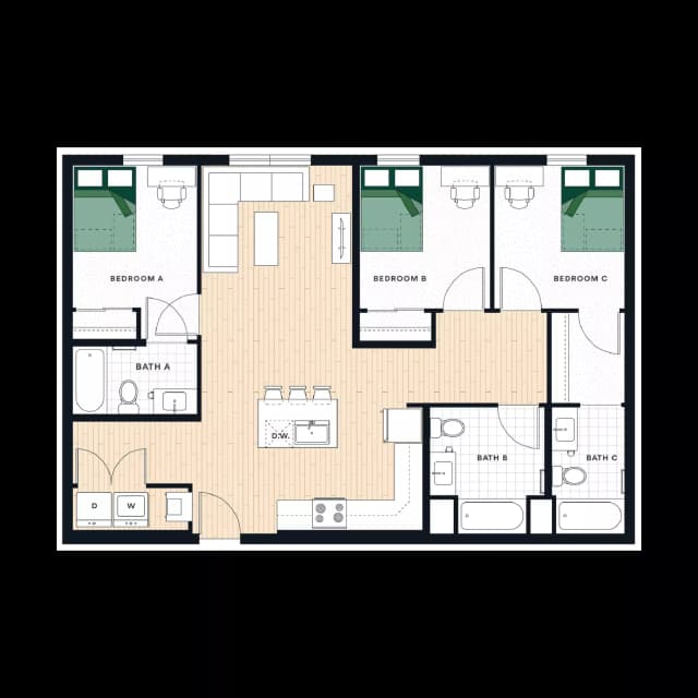 Room in 3 Bedroom 3 Bathroom | C1 main photo