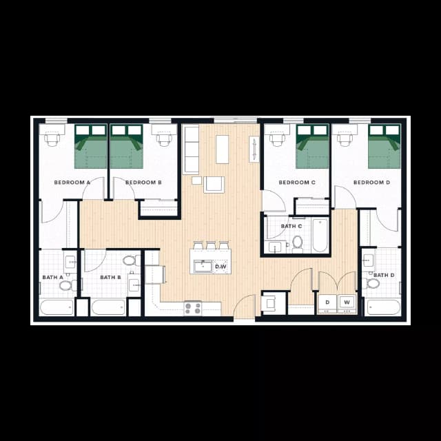 Room in 4 Bedroom 4 Bathroom | D1 main photo