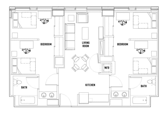 Room in 2 Bed - 2 Bath Suite C main photo