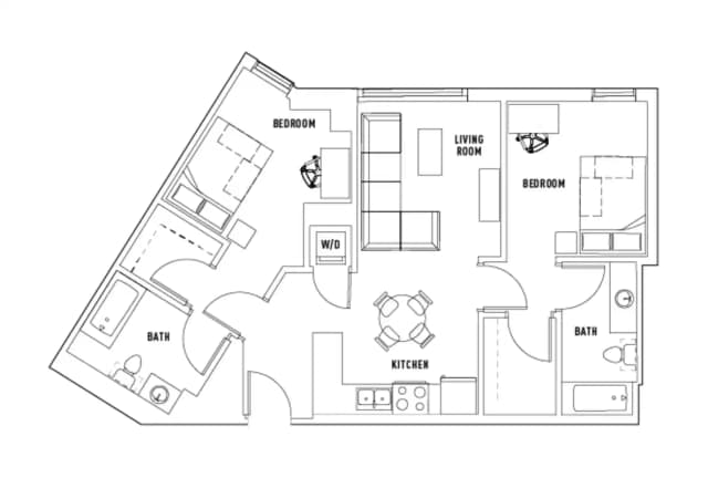 Room in 2 Bed - 2 Bath Apartment B main photo
