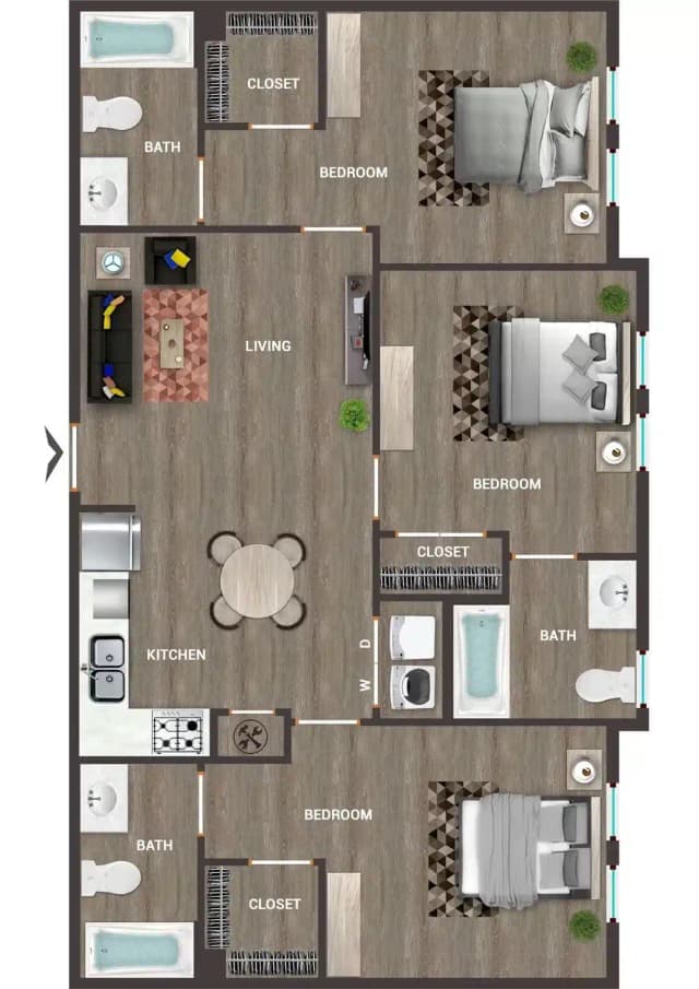 Room in 3 Bedroom 3 Bathroom | C1 main photo
