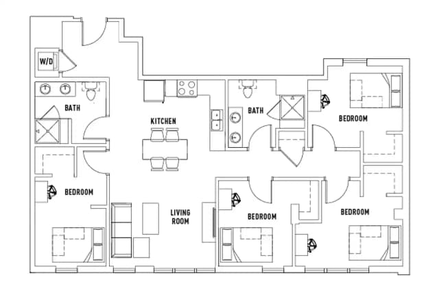 Room in 4 Bed - 2 Bath E main photo