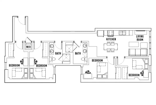 Room in 4 Bed - 2 Bath C main photo