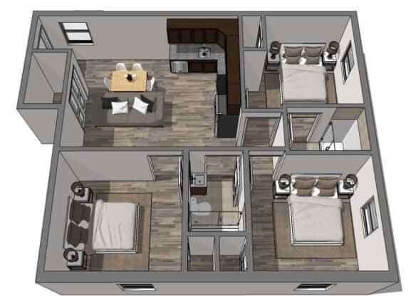 3 Bedroom 2 Bathroom Standard main photo